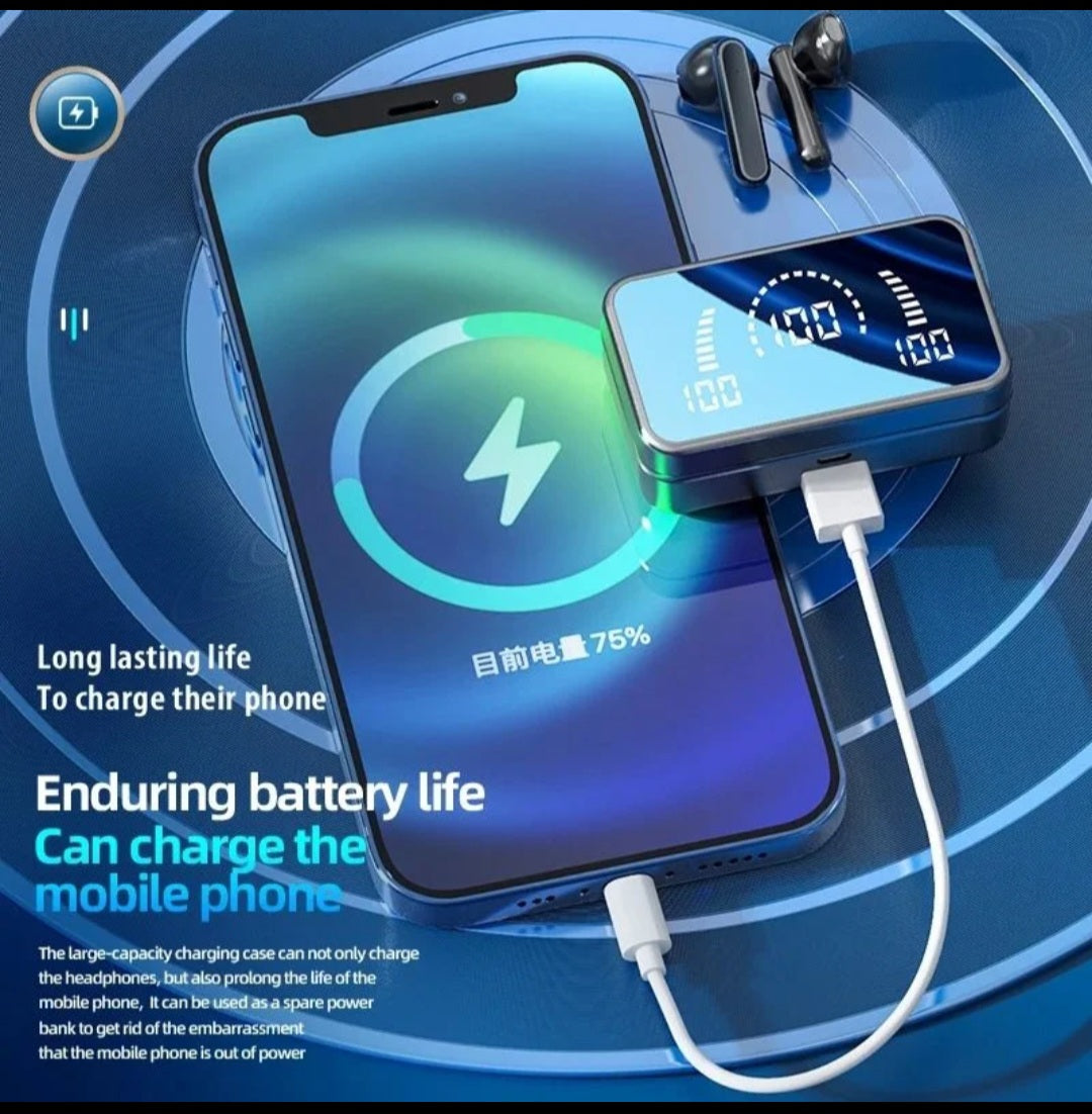 S20 TWS Earbuds Mirror-LED Digital Display