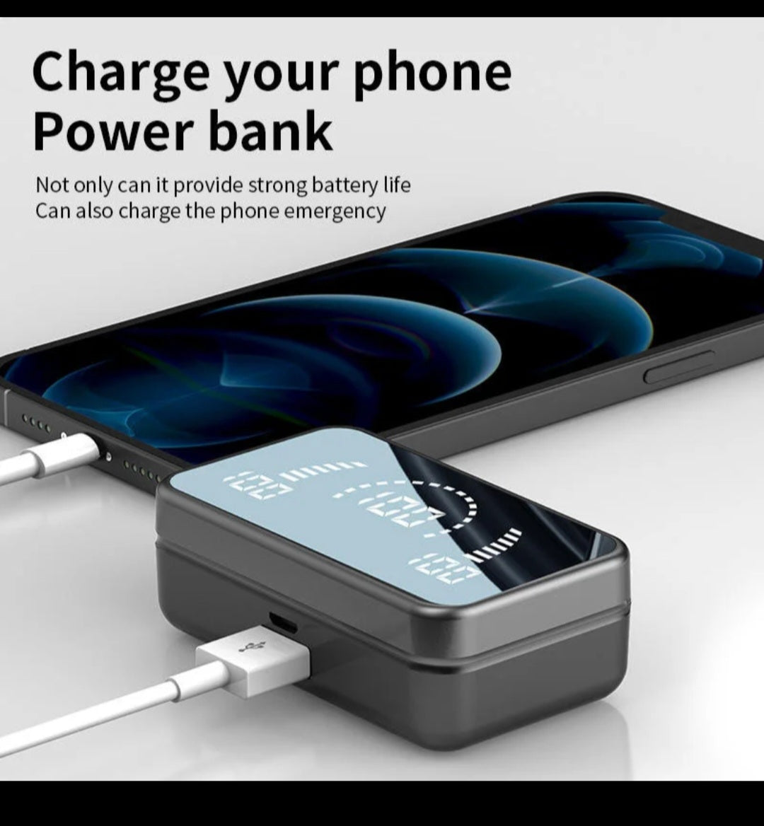 S20 TWS Earbuds Mirror-LED Digital Display