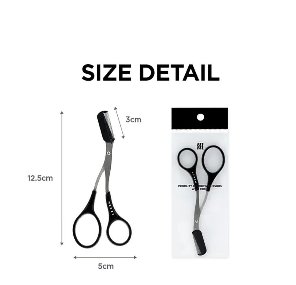 Pink eyebrow trimming scissors