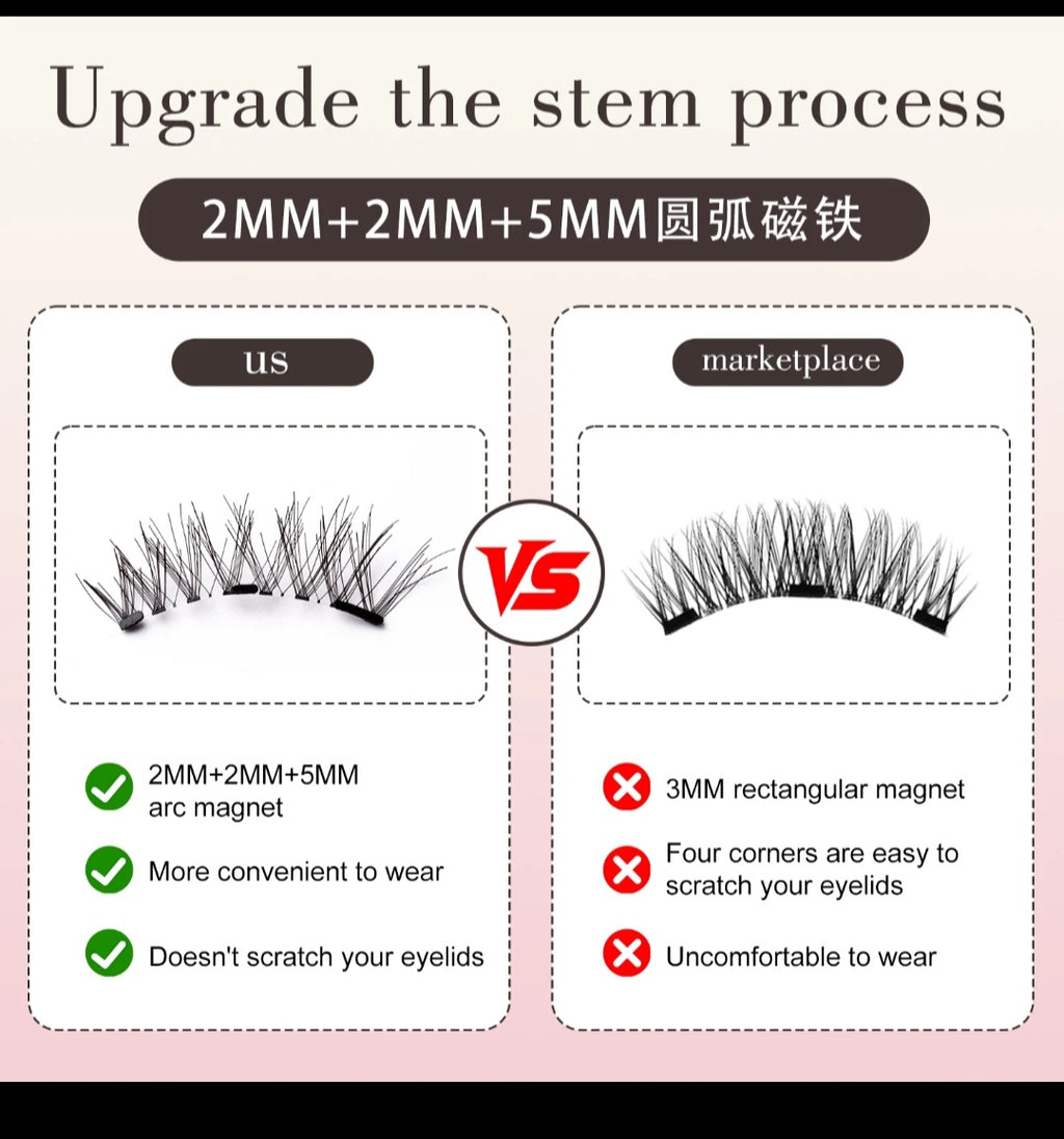 Magnets Magnetic Eyelashes Kit with Applicator Natural Look False Lashes