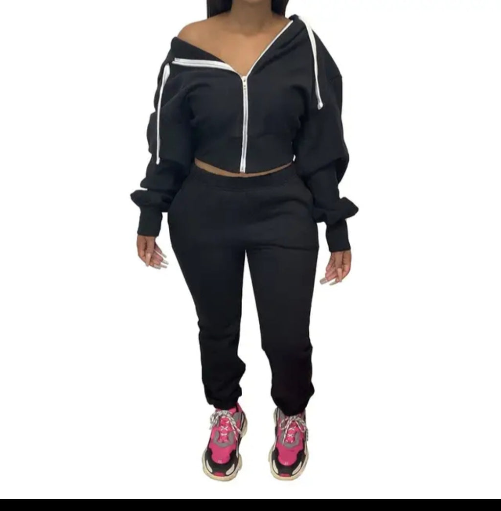 Two Piece Set Hooded Unisex Autumn Winter