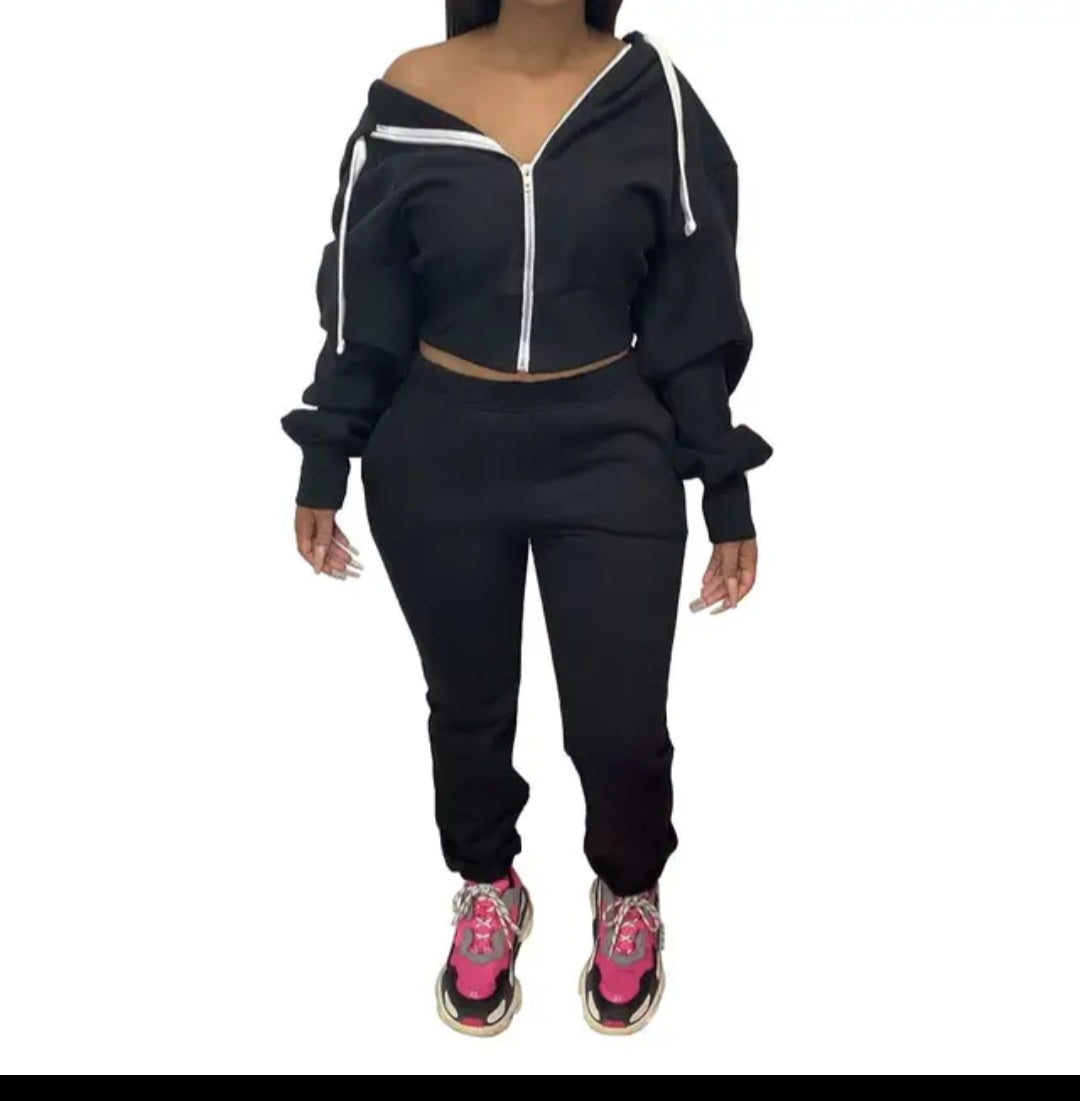 Two Piece Set Hooded Unisex Autumn Winter